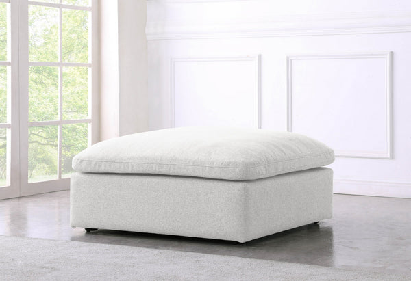 Carmen Cloud Ottoman In Cream Linen Fabric