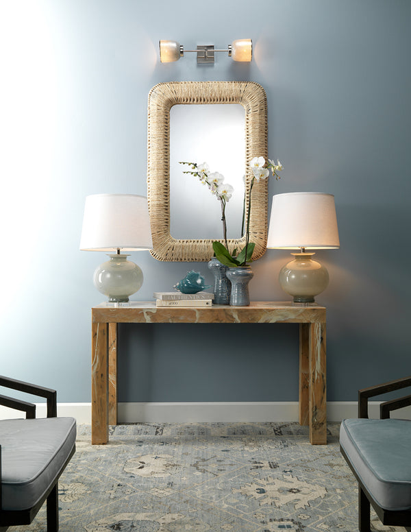 Heirloom Glass Table Lamp with Linen Shade