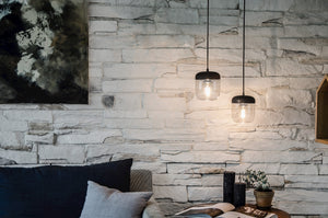 Acorn Black and Steel Hardwired Pendant with LED Bulb