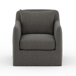 Dade Outdoor Swivel Chair in Charcoal