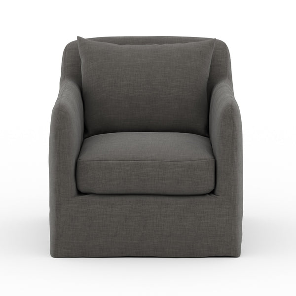 Dade Outdoor Swivel Chair in Charcoal