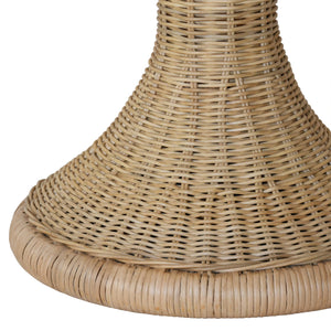 ROUND PEDESTAL SIDE TABLE WITH SCALLOP EDGE