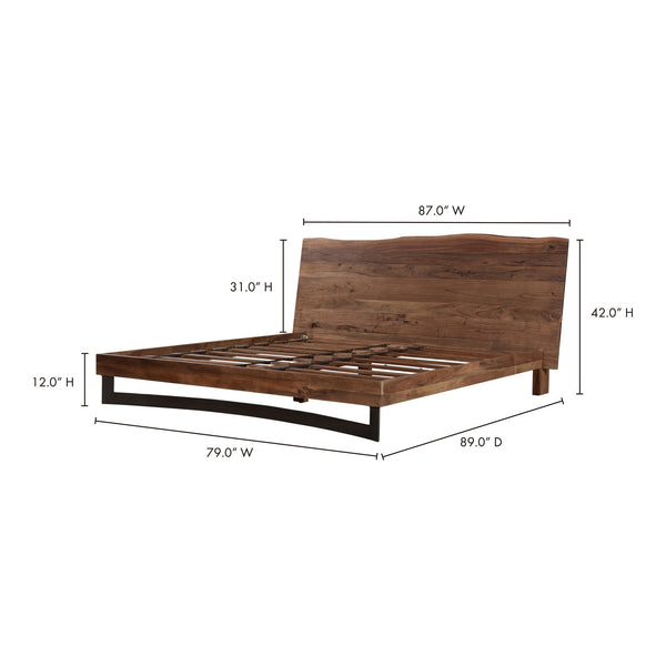 Moe's Bent King Size Bed in Acacia Wood
