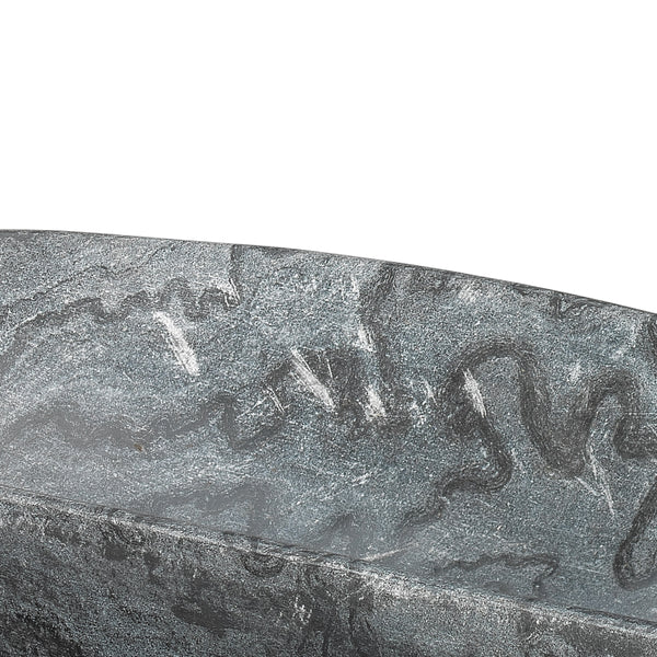Long Oval Marble Bowl, Grey