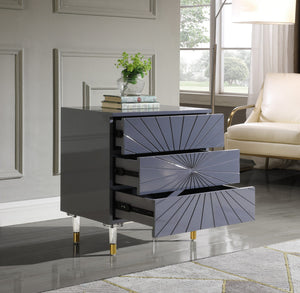 Darryl Side Table In Grey Lacquer