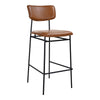 Moe's Sailor Bar Stool Brown with Iron Frame