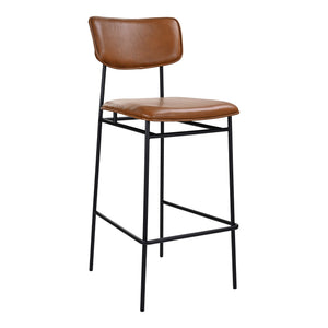 Moe's Sailor Bar Stool Brown with Iron Frame
