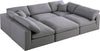 Carmen Cloud Modular Sectional In Grey Linen Fabric