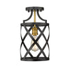 Malcalester 1 Light Flush Mount in Matte Black + Olde Brass Finish