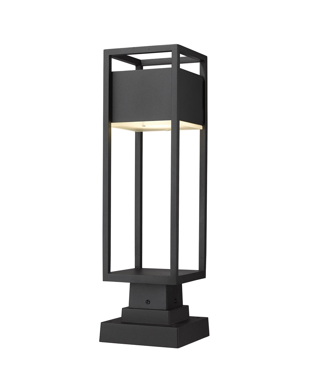 Barwick 1 Light Outdoor Pier Mounted Fixture in Black Finish