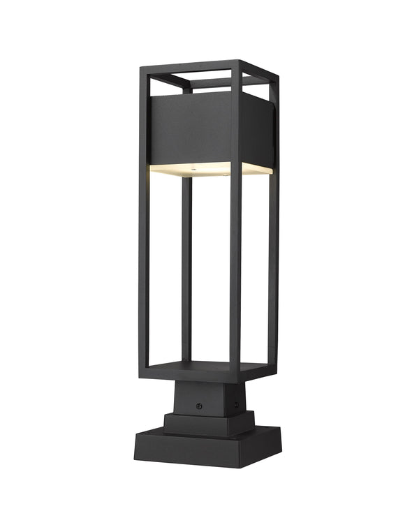 Barwick 1 Light Outdoor Pier Mounted Fixture in Black Finish