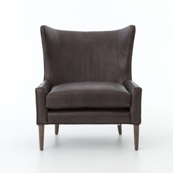 MARLOW WING CHAIR-VINTAGE BLACK