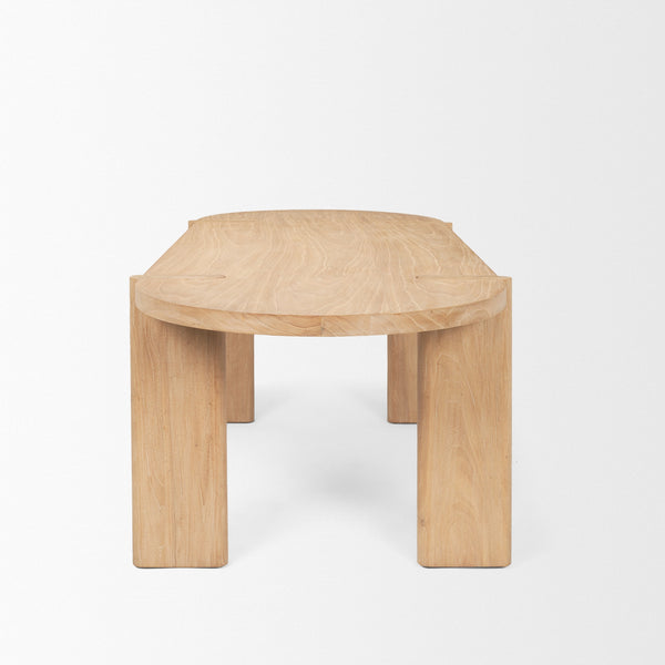 Sohan Light Brown Wood Oval Dining Table