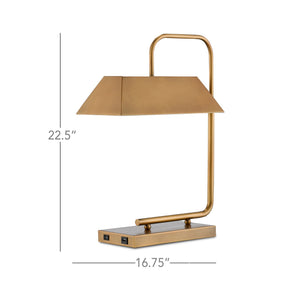 Hoxton Brass Table Lamp In Light Antique Brass