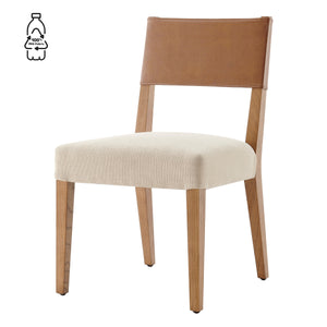 Kylo PU/ Fabric Dining Side Chair, Borneo Chocolate/Meridien Cream