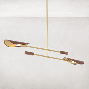 Astrid Double Pendant-D Brown Leather