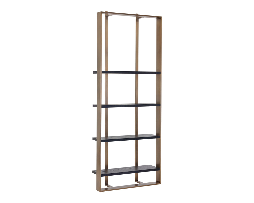 DALTON BOOKCASE - ANTIQUE BRASS - BLACK