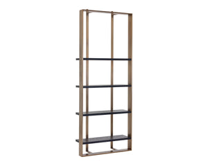 DALTON BOOKCASE - ANTIQUE BRASS - BLACK