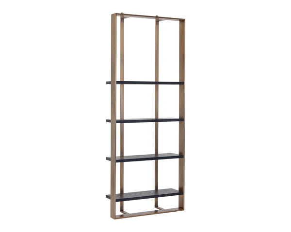 DALTON BOOKCASE - ANTIQUE BRASS - BLACK