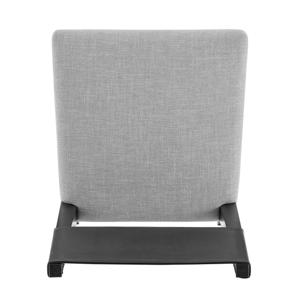 Kylo PU/ Fabric Dining Side Chair, Borneo Black/Meridien Gray