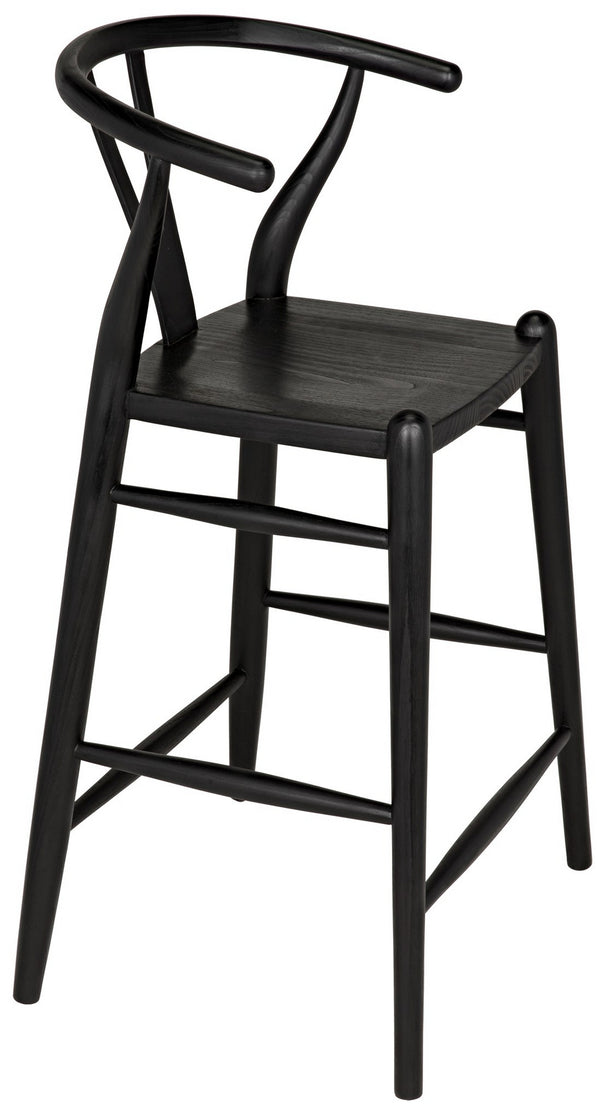 Zola Sungkai/Mindi Counter Stool in Charcoal Black