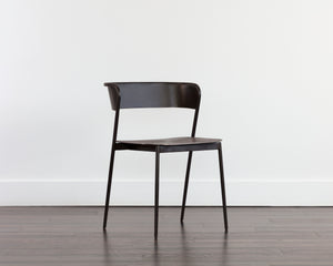 KEANU DINING CHAIR - GUNMETAL