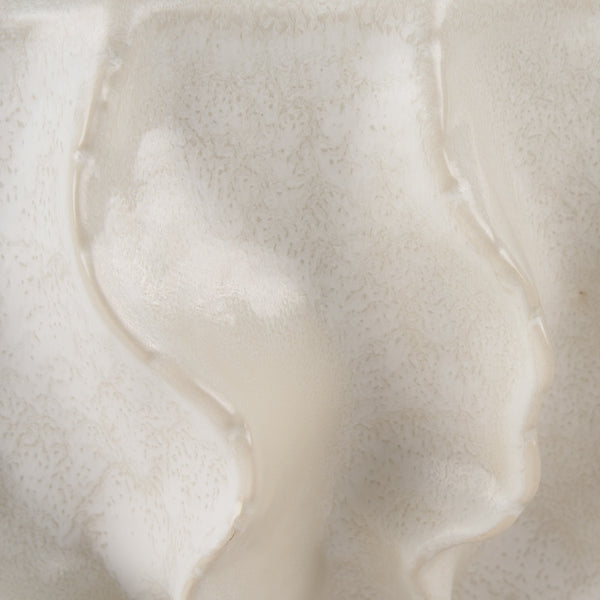 Vahn Sculptural Cream Glazed Decorative Ceramic Bowl