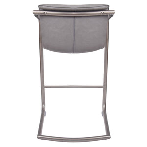 Indy Counter Stool w/ Arms Silver Frame In Antique Graphite Gray