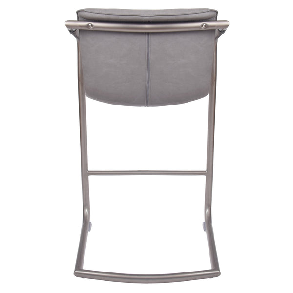 Indy Counter Stool w/ Arms Silver Frame In Antique Graphite Gray