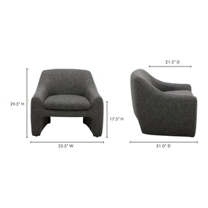 Moe's Kenzie Accent Chair in Shadowed Grey