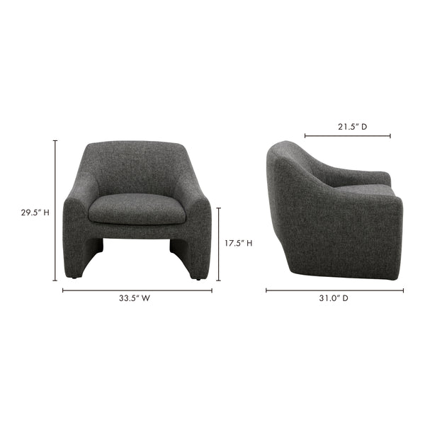 Moe's Kenzie Accent Chair in Shadowed Grey