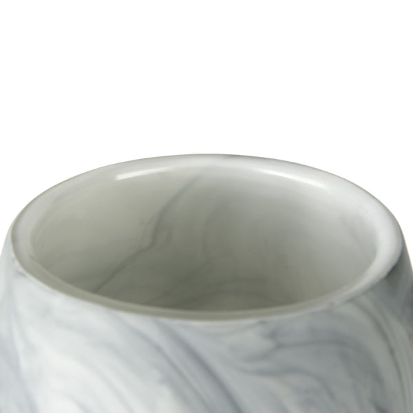 Volta II Tall White Gray Abstract Pattern Glass Vase