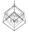 Euclid 12 Light Chandelier in Chrome + Matte Black Finish