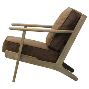 Albert Accent Arm Chair Brushed Smoke Frame In Nubuck Chocolate