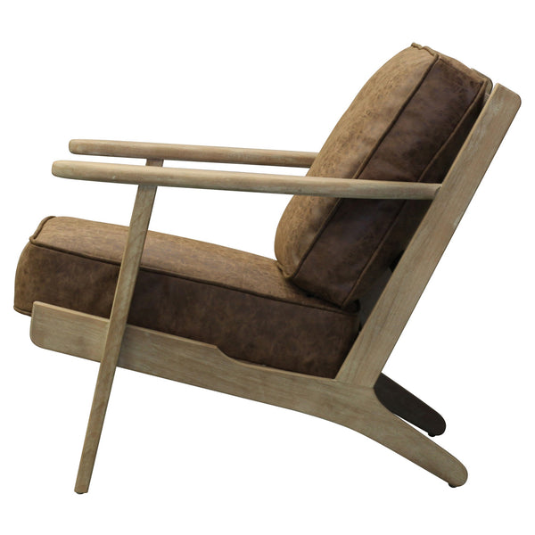 Albert Accent Arm Chair Brushed Smoke Frame In Nubuck Chocolate