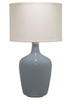 Plum Blown Glass Jar Table Lamp with Linen Shade, Grey