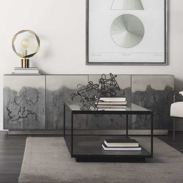 Roxdale 82.0L x 18.0W x 29.0H Acid Wash Metal Sideboard