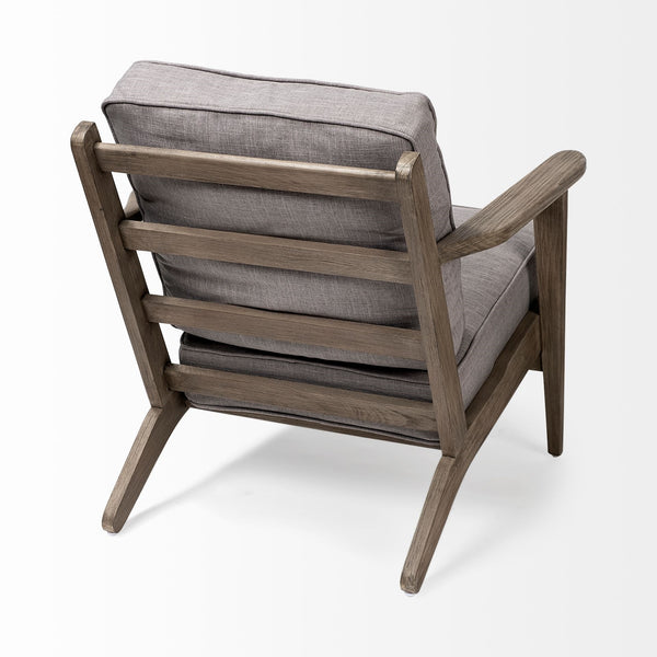 Olympus II Flint Gray Fabric Covered Wooden Frame Accent Chair