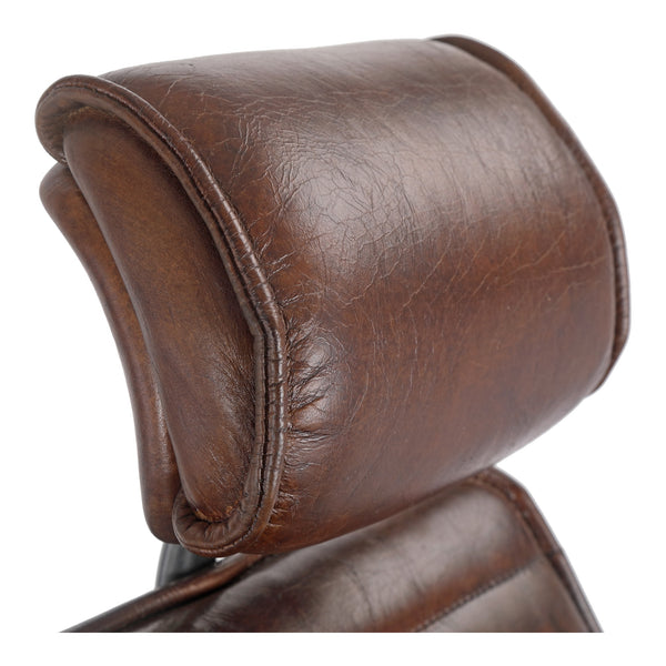 Moe's Executive Office Chair in Dark Brown Leather
