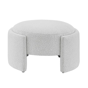 Felicia Fabric Ottoman, Boucle Beige
