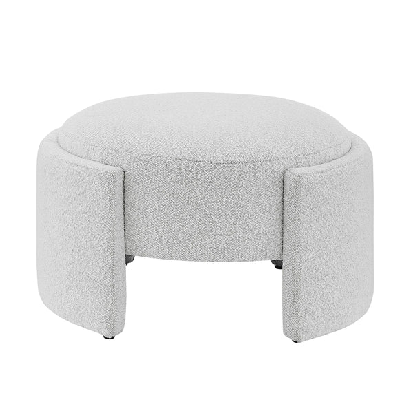 Felicia Fabric Ottoman, Boucle Beige