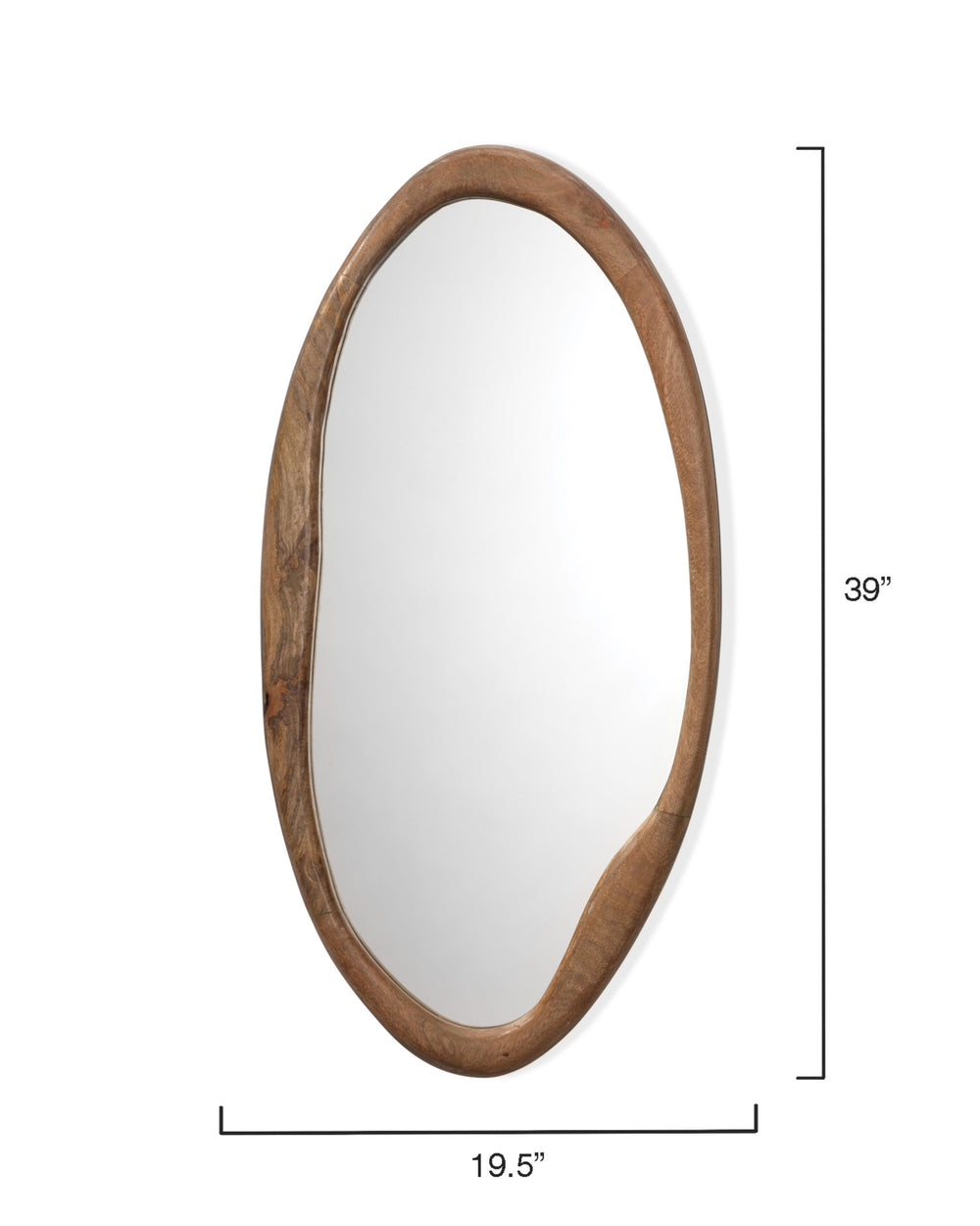 Organic Mango Wood Oval Wall Mirror