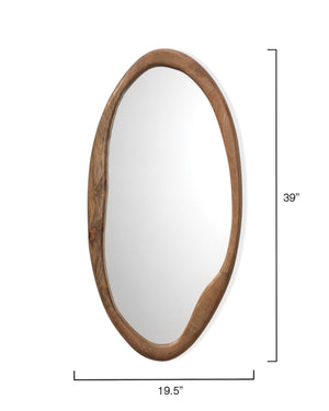 Organic Mango Wood Oval Wall Mirror
