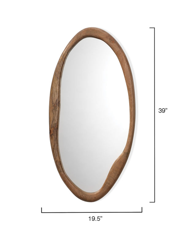 Organic Mango Wood Oval Wall Mirror