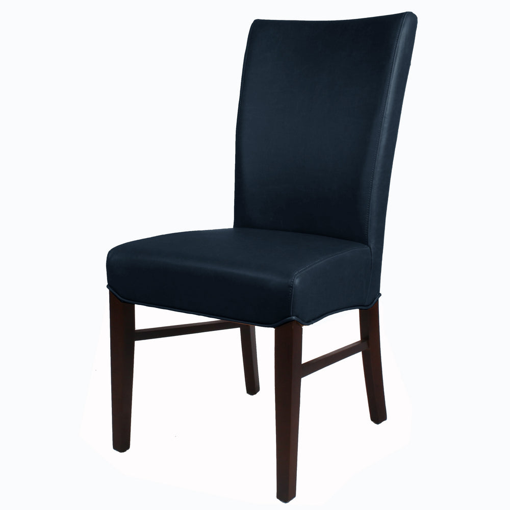 Milton Bonded Leather Chair Wenge Legs In Vintage Blue