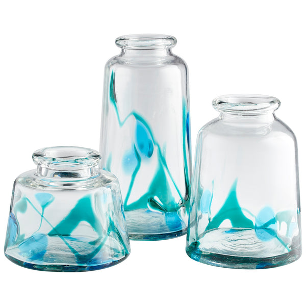 Small Tahoe Vase in Blue/Clear