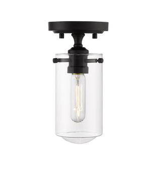 Delaney 1 Light Flush Mount in Matte Black Finish