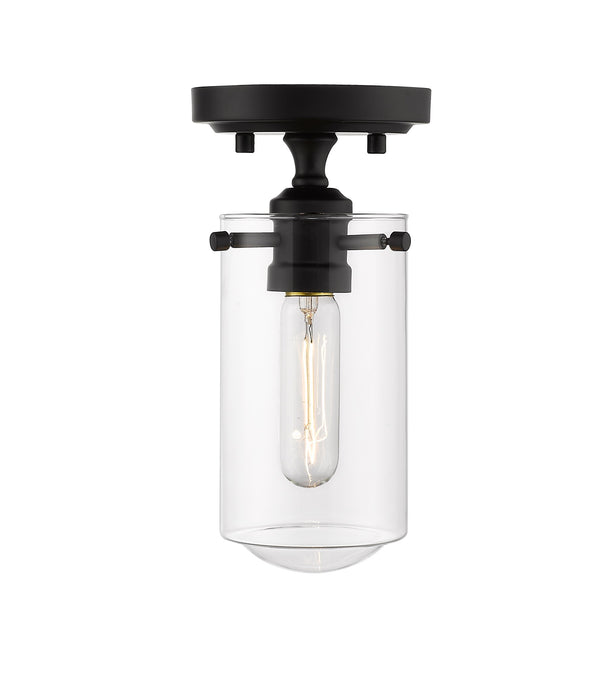 Delaney 1 Light Flush Mount in Matte Black Finish