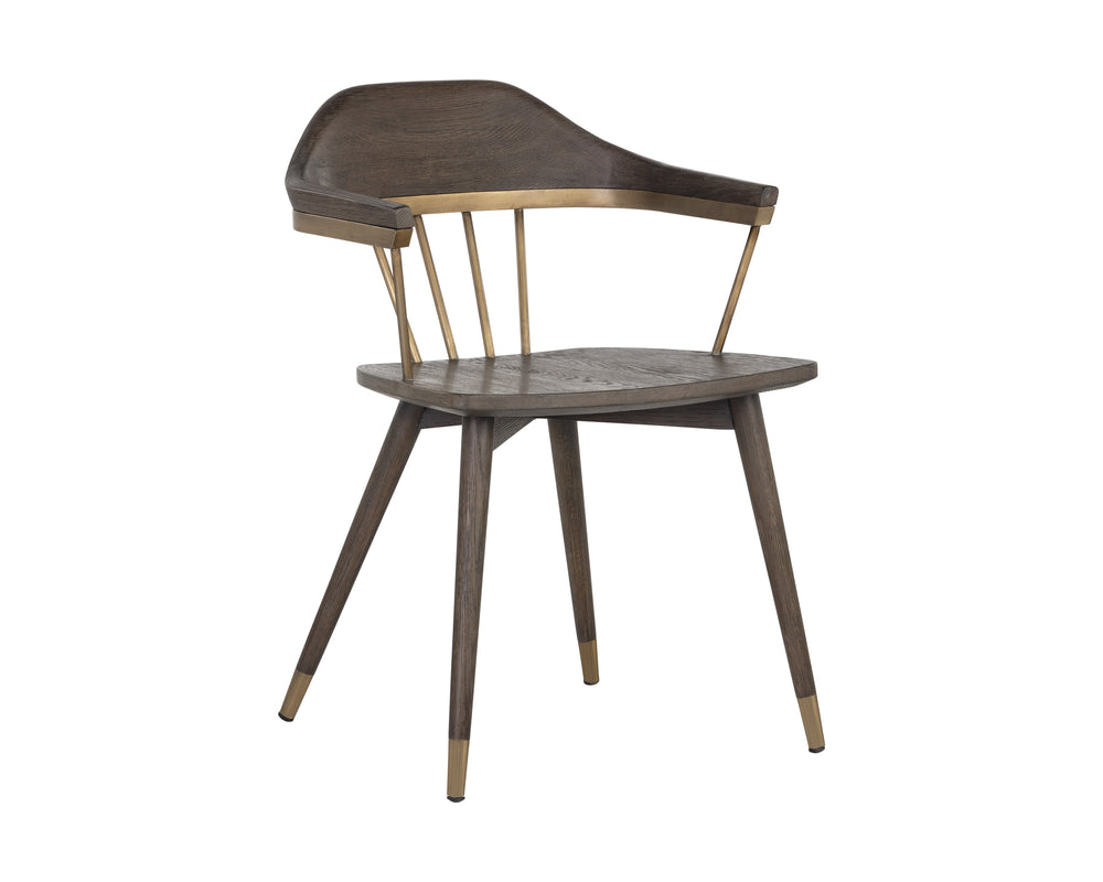 DEMI DINING ARMCHAIR - DISTRESSED BROWN