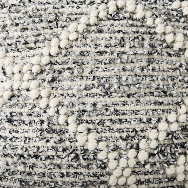 Ekiya  16.0L x 16.0W x 16.0H Black/White Yarn and Wool Patterened Pouf